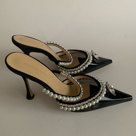 Mach and Mach Diamond of Elizabeth Imitation Pearl pointed toe mule - Picture 5 of 10